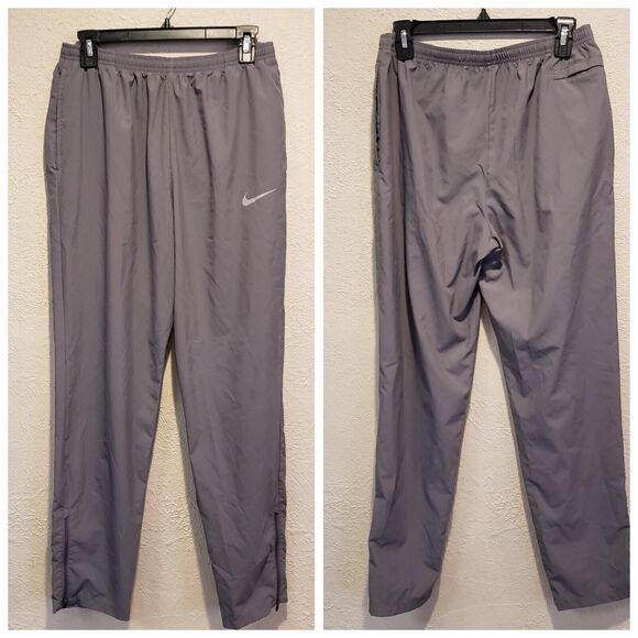 Nike Women Activewear Pants Medium Gray Sweats Pockets Swoosh Logo Drawstring - Picture 1 of 11